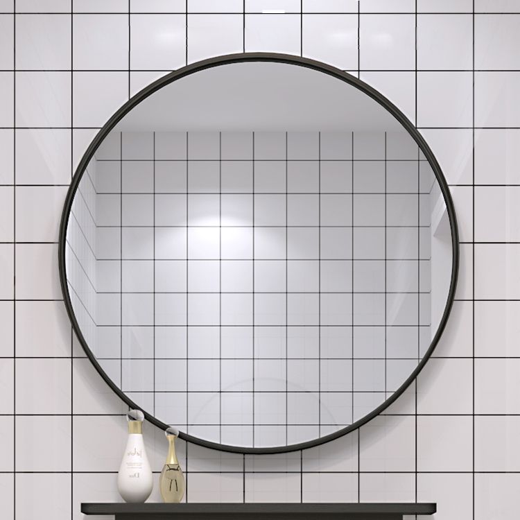 Wood Frame Vanity Mirror Freestanding Single Sink Scratch Resistant Vanity with Drawers