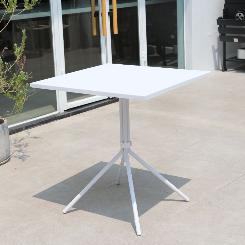 Contemporary Metal Dining Table Outdoor Table with Tripod Base