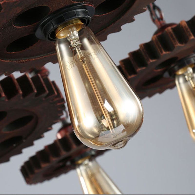 Bronze Antique Hanging Fixture Wrought Iron Bar Chandelier Pendant Lights