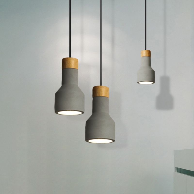 Nordic Stylish Ceiling Pendant Torch Shape One Light Cement Hanging Light for Bedroom Hotel