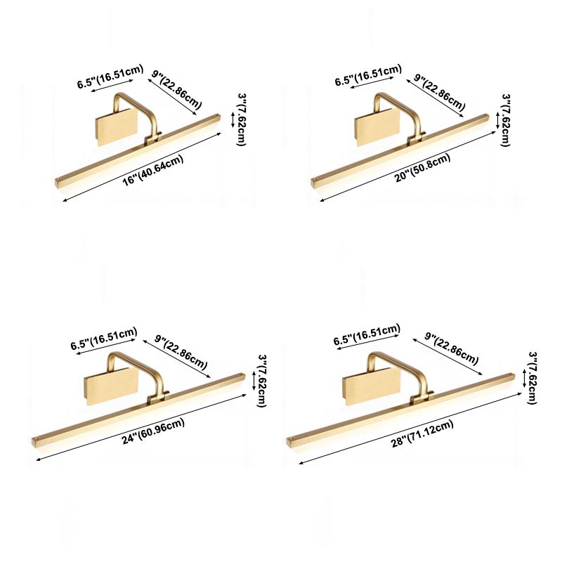 Lineare Wandleuchten beleuchten modernes Metall 1 Licht Leuchten in Gold