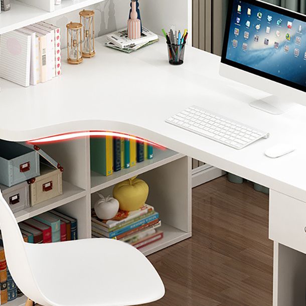 Contemporary Style Computer Desk Bedroom Writing Desk with Bookshelf