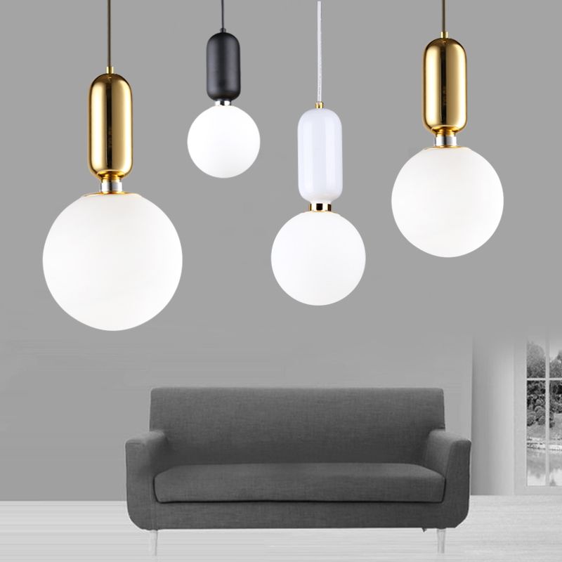 Nordic Style Ceiling Lamp Ball Shape Bulb Pendant Light with Glass Shade for Bedroom