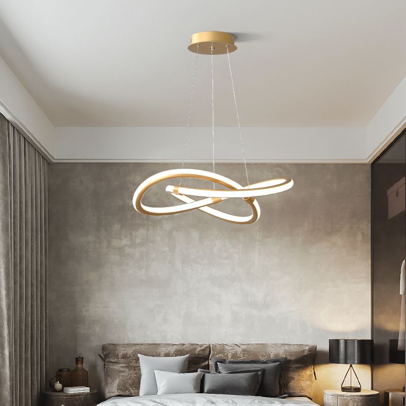 2 Color Optional Modern Chandelier Twisted Chandelier for Living Room Bedroom