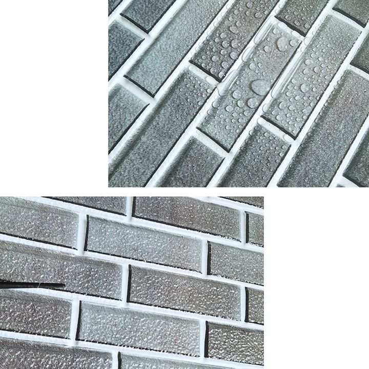 Modern Wall Panel Peel and Stick Brick Print Waterproof Wall Paneling