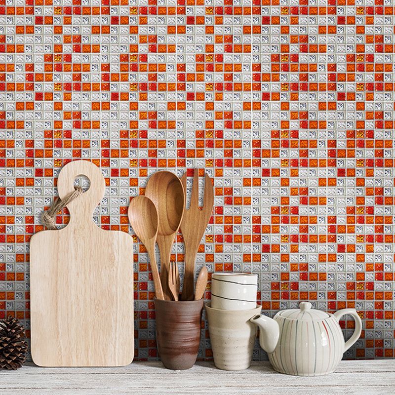 Bright Mosaic Tile Look Wallpaper Panels for Kitchen Construction Wall Covering, 6.1-sq ft, Adhesive