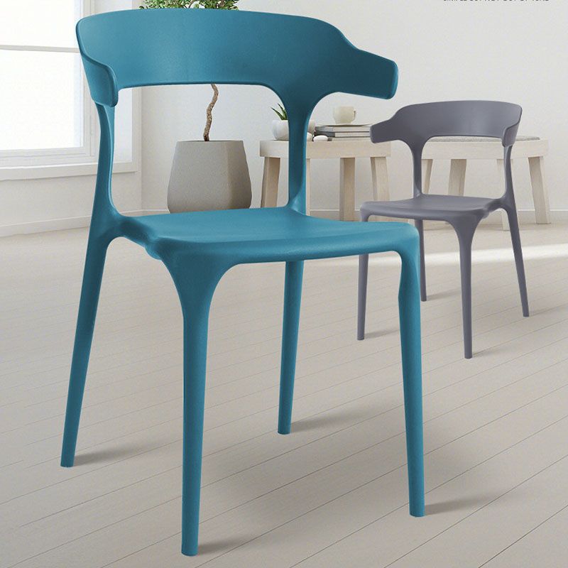 Contemporary Chairs Open Back Kitchen Armless Chair with Plastic Legs