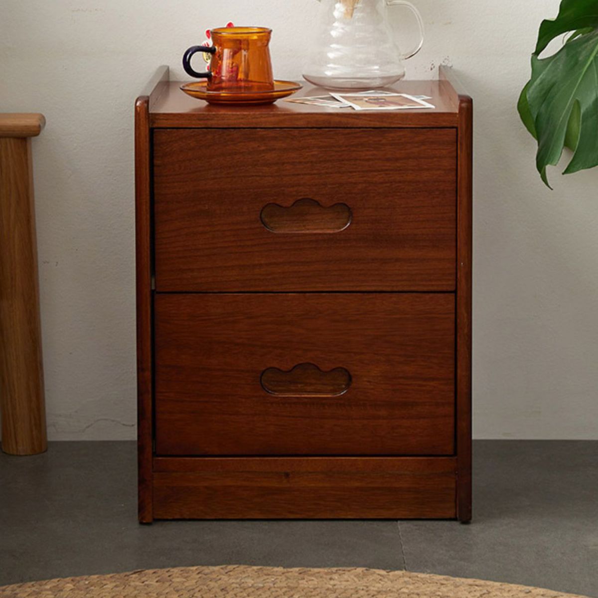 Storage Narrow Nightstand Solid Wood Kids Bedside Table with Drawers