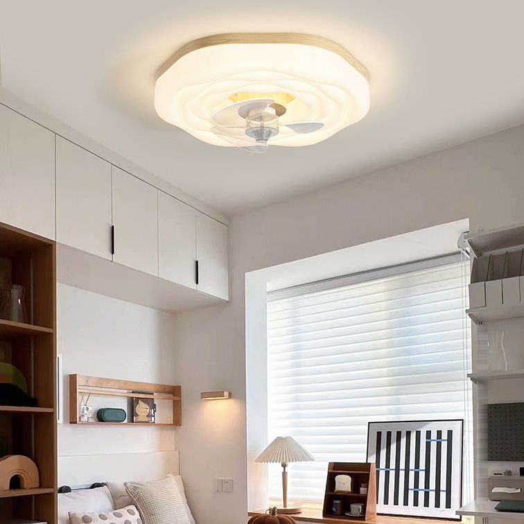 Modernism Single Beige/White Ceiling Fan Lamp LED Acrylic Ceiling Fan Light