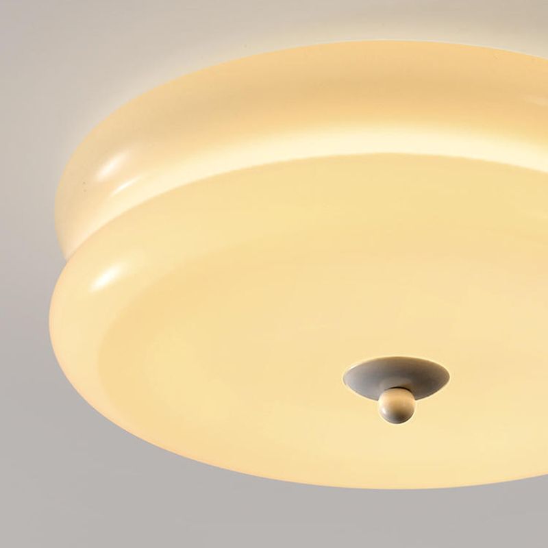 Unique Shape Flush Ceiling Lights Modern Glass Flush Mount Lighting in White Finish