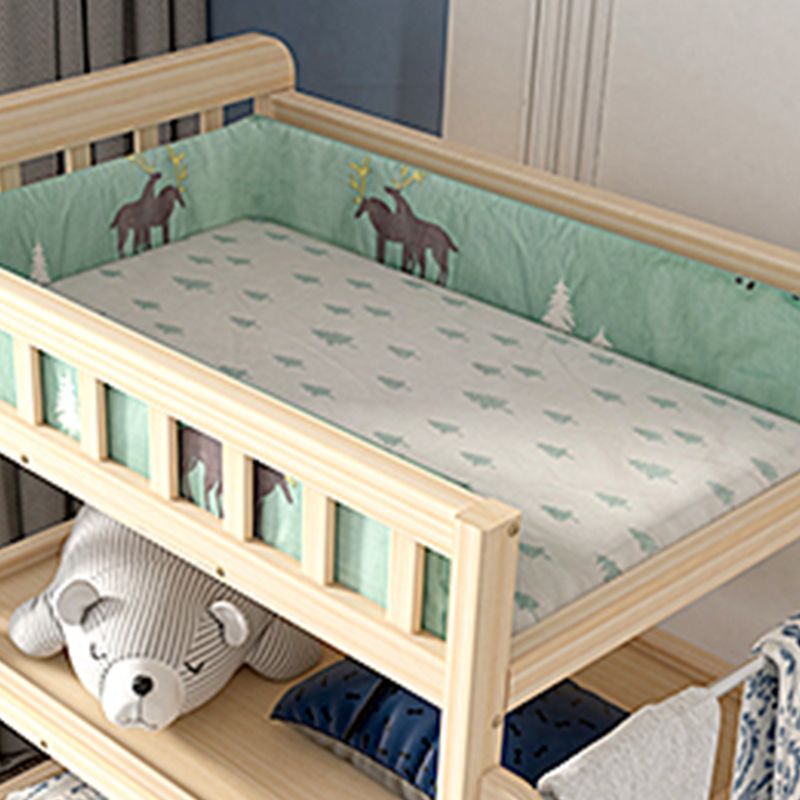 Modern Wooden Changing Table Safety Rails Baby Changing Table with 4 Wheels