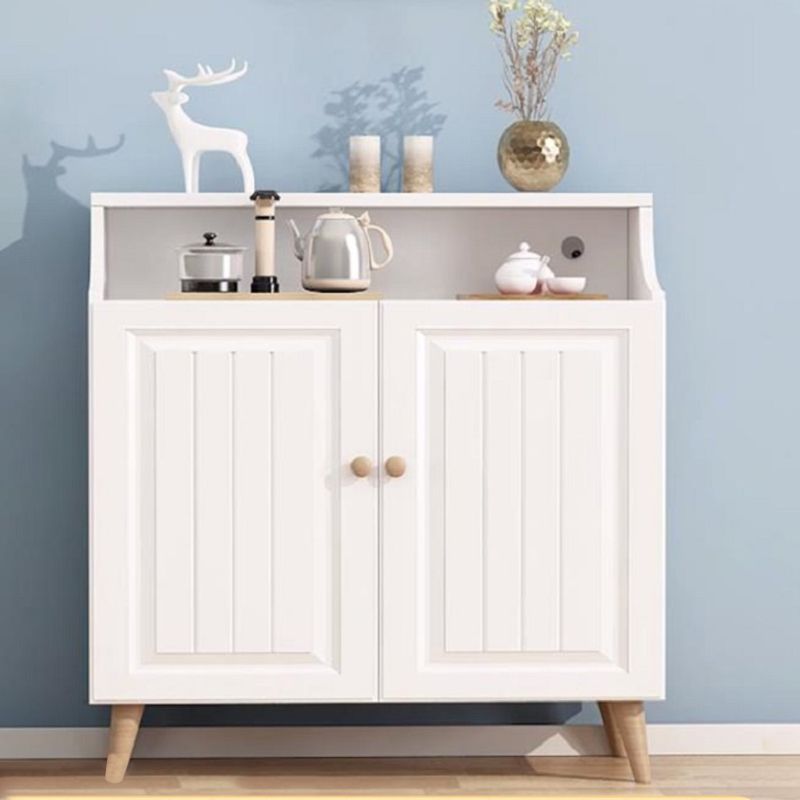 Contemporary Style Wood Adjustable Shelving Buffet Sideboard with Cabinets