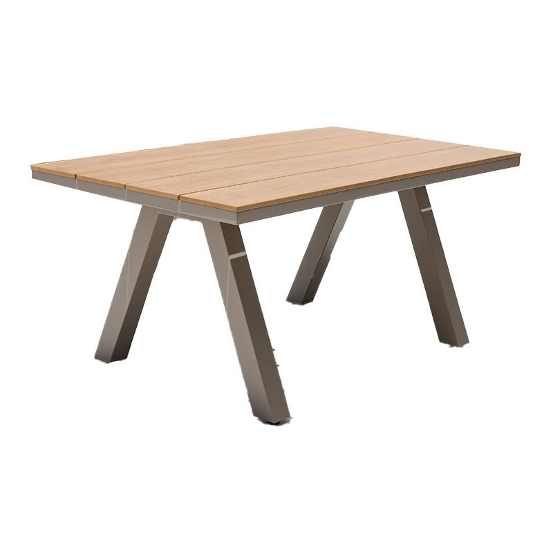 Rectangle Patio Table with UV Resistant Solid Wood Dining Table