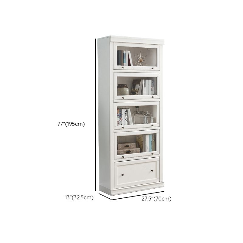 Wood Standard Bookshelf Contemporary Closed Back Bookcase with Drawers