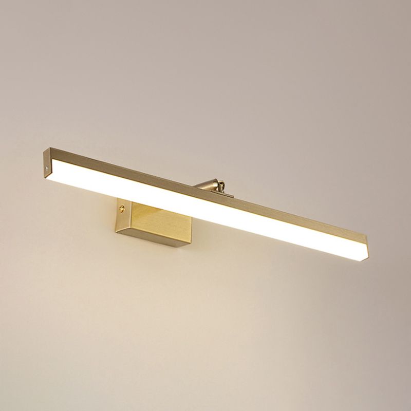 Nordic Style Golden Vanity Light Strip Shape Vanity Lamp with Acrylic Shade for Bedroom