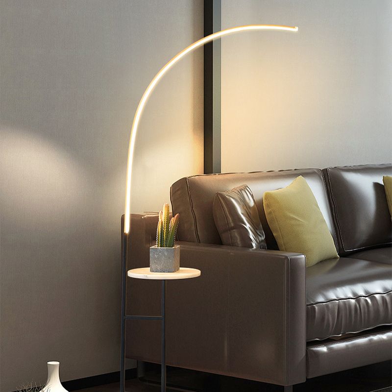 Metal Linear Shape Floor Lamp Modern Style 1-Light Floor Lamp Fixture