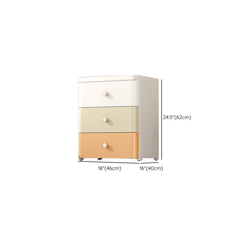 Nordic Vertical Kids Nightstand Plastic Nursery Dresser with 3/4/5/6/7 Drawers for Bedroom