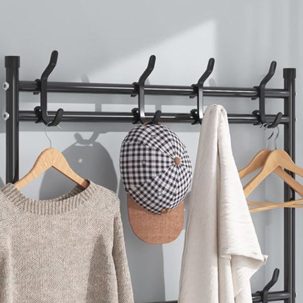 Modern Style Metallic Coat Rack Free Standing Multi-layer Shelve Design Coat Rack