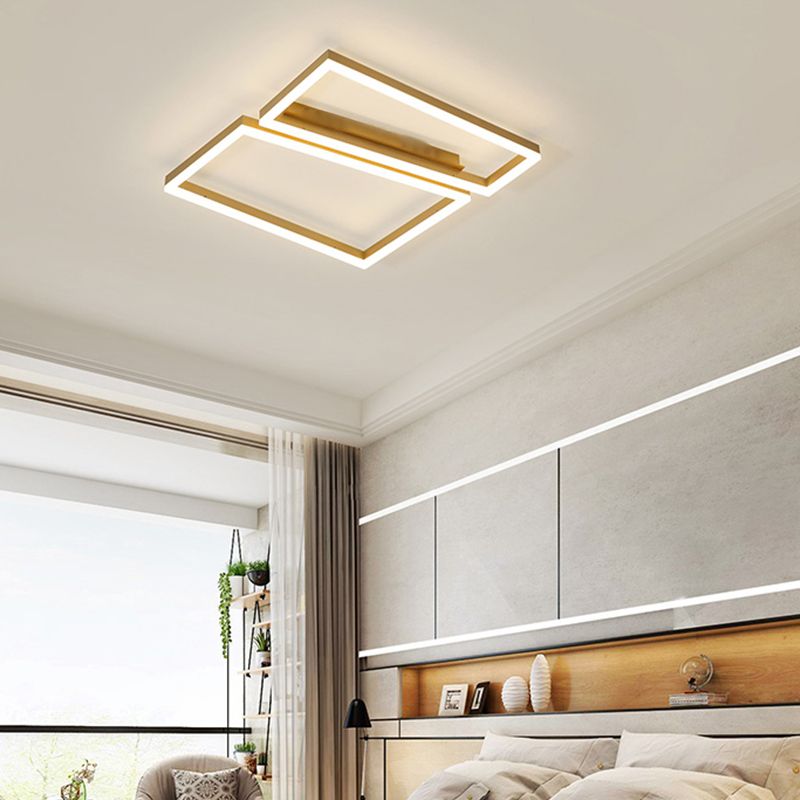 Square LED Flush Mounted Ceiling Lights Simplicity Lighting Fixture for Bedroom