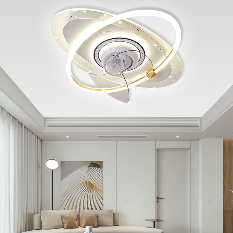 LED Ceiling Fan Light Modern Ceiling Mount Lamp with Acrylic Shade for Bedroom