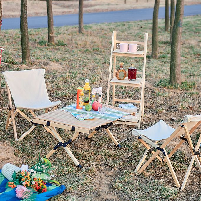 Solid Wood Rectangle Dining Table Contemporary Camping Table