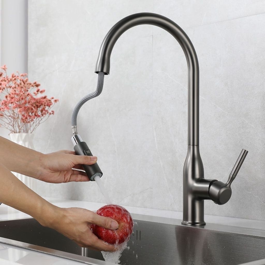 Modern Pull down Water Filler One Handle High Arch Kitchen Faucet