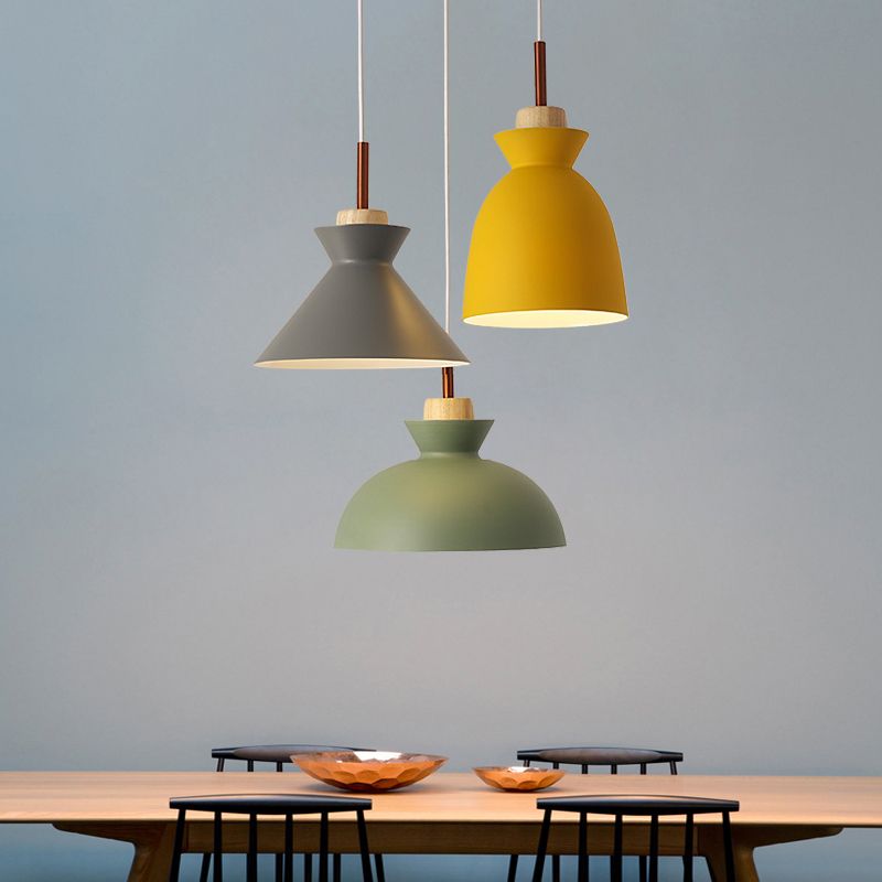 Macaron Cookware Shaped Cluster Pendant Metal 3 Lights Dining Room Ceiling Hang Lamp in Green