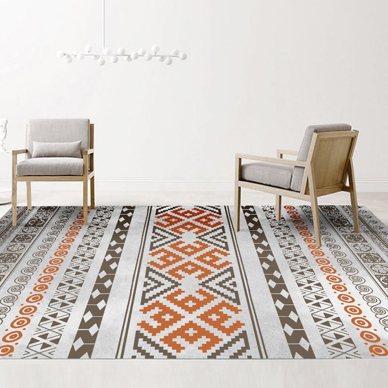 Exotic Multi-Color Boho Rug Polyester Seamless Geometric Pattern Rug Anti-Slip Pet Friendly Machine Washable Carpet for Room