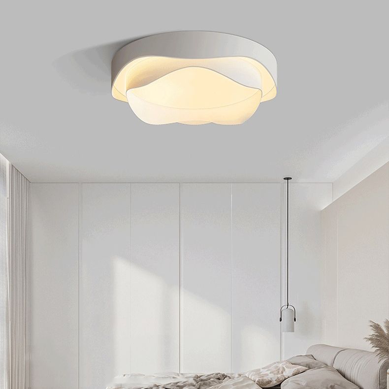 LED Modern Metal Flush Mount Flower Shape Ceiling Light with Acrylic Shade for Living Room