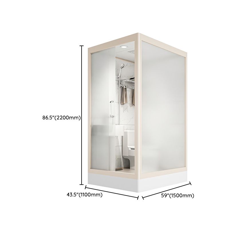 Clear and Frosted Shower Enclosure Easy Clean Glass Shower Kit