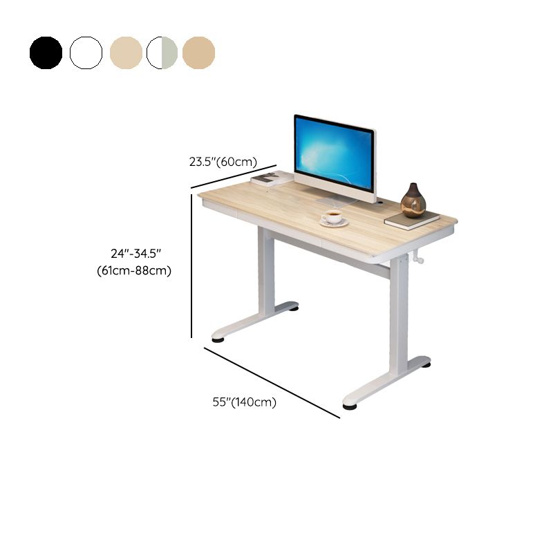 Adjustable Height Modern Computer Desk Steel Base Writing Desk