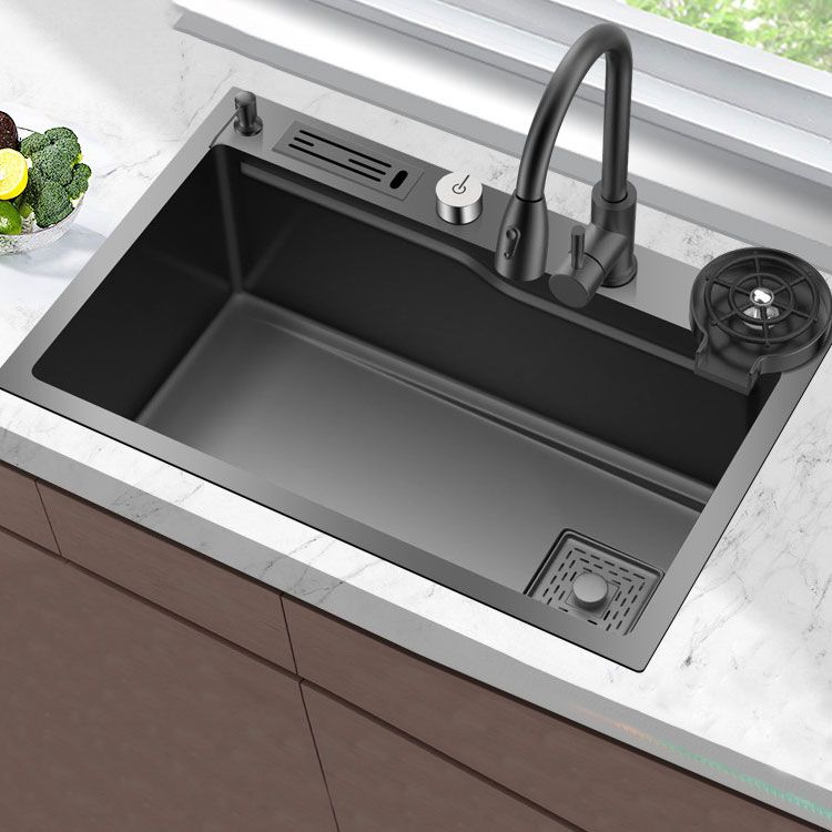 Classic Single Basin Sink Stainless Steel Faucet Sink with Soap Dispenser