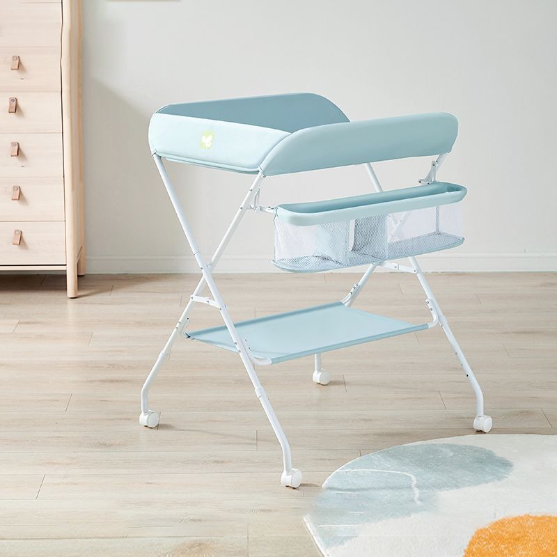 Modern Metal Baby Changing Table Green Changing Table with Safety Rails