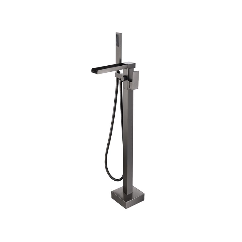 Modern Floor Mounted Copper Freestanding Tub Filler Freestanding Low Arc Tub Filler Trim