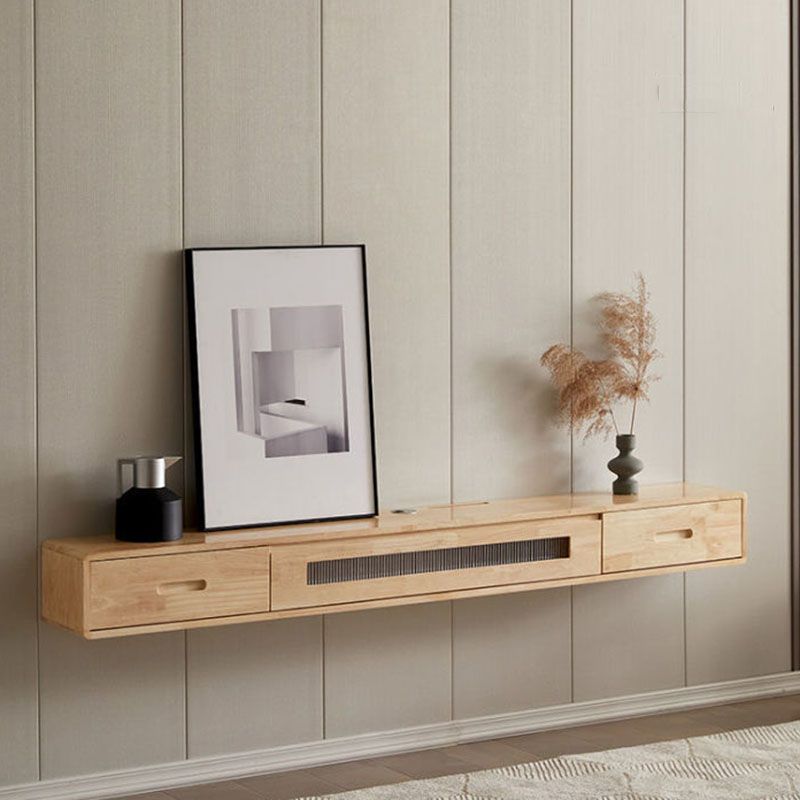 Contemporary TV Console Solid Wood TV Media Console with Drawers