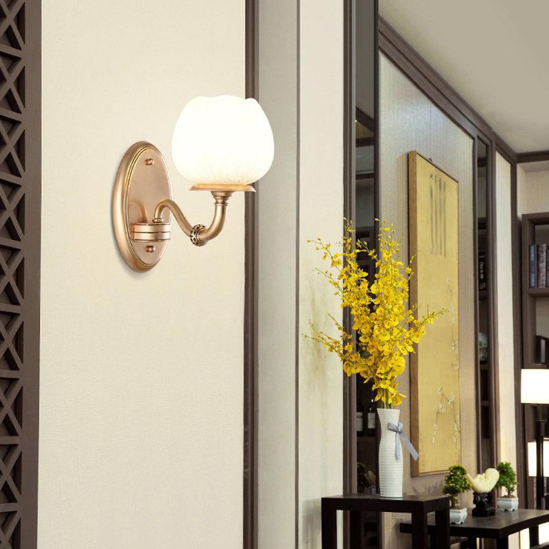 Flower Shape Wall Mount Light Fixture Modern Wall Mounted Lighting in Gold Fixture