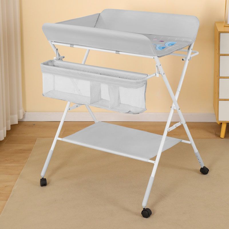 Modern Gray Baby Changing Table Flat Top Changing Table with Shelf