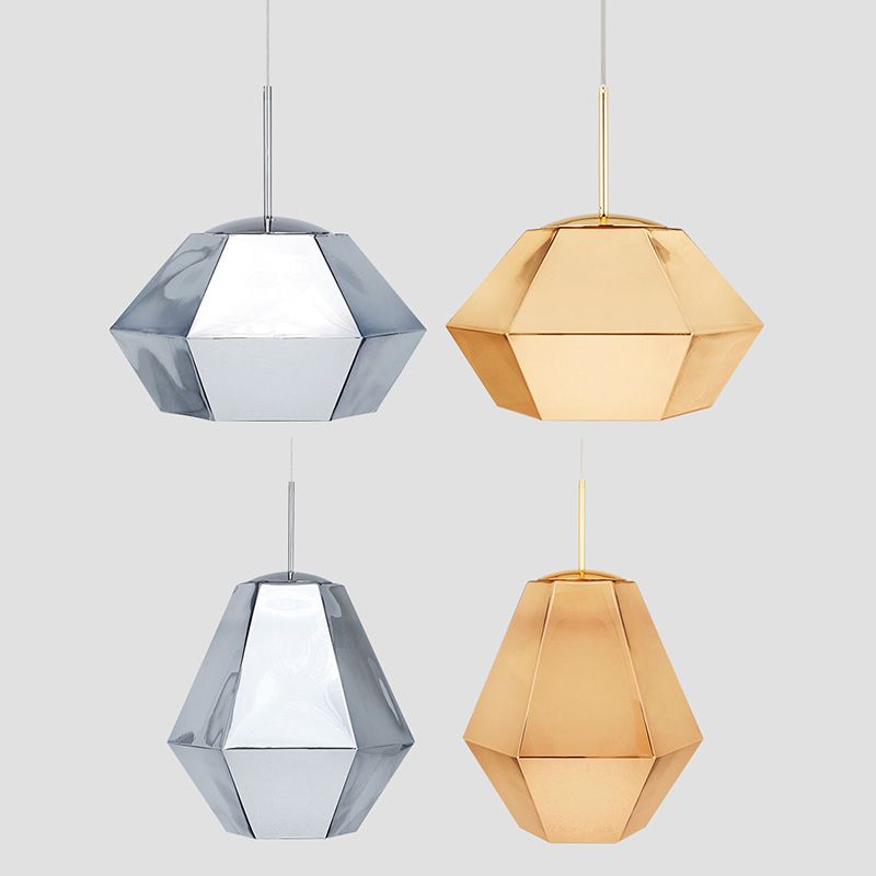 Minimalisme Polyhedra Diamond Shade Hanging Light Nordic Style PENDANT ÉCLAIRAGE ACRYLIQUE POUR COFES