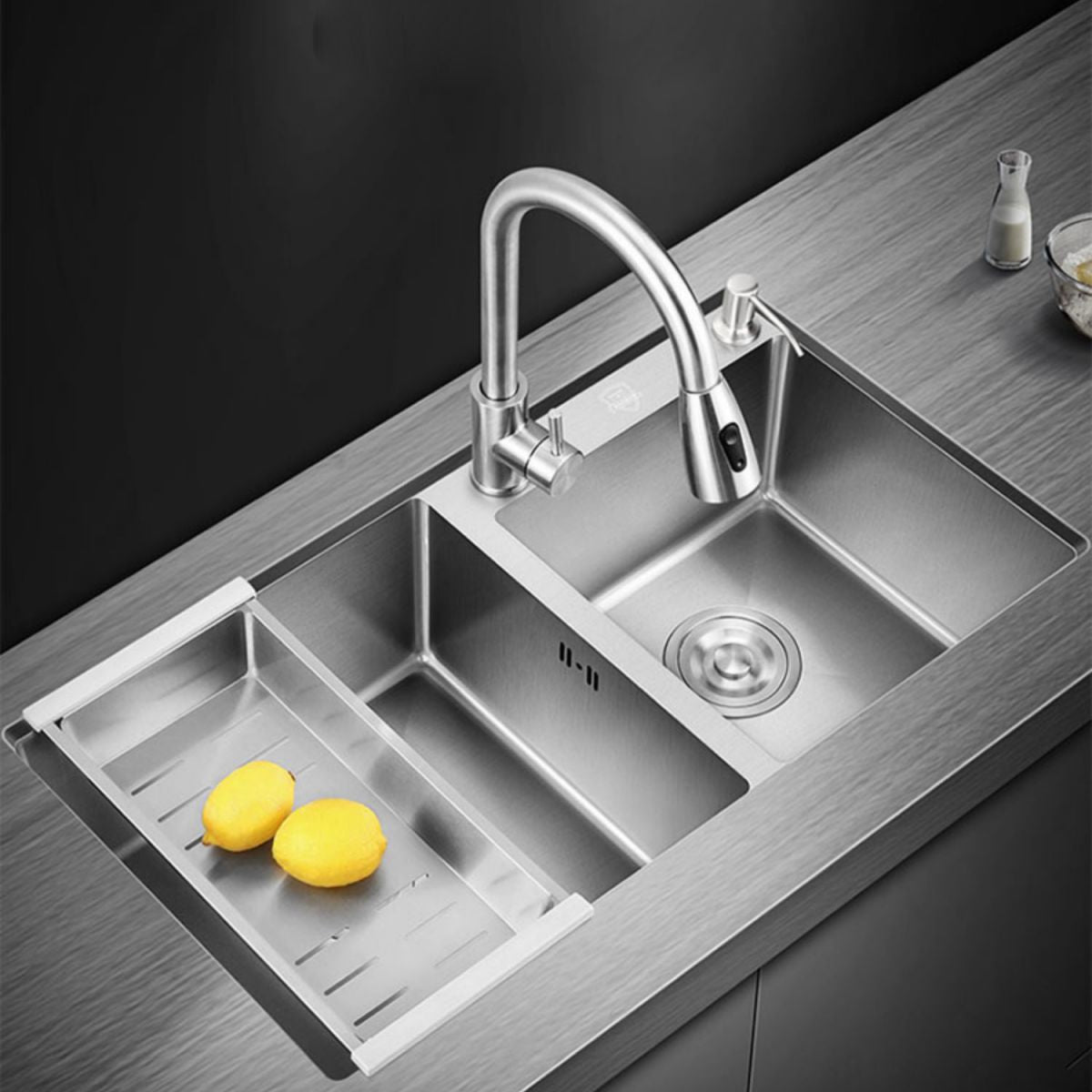 Modern Style Kitchen Sink Overflow Hole Design Drop-In Kitchen Sink