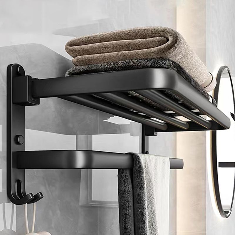 Black Aluminum Bathroom Accessory Set Modern Bath Shelf/ Towel Bar & Paper Holder