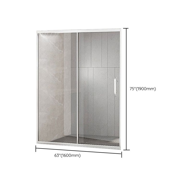 Single Sliding Framed 74.8" H Shower Bath Door Modern Tempered Shower Door