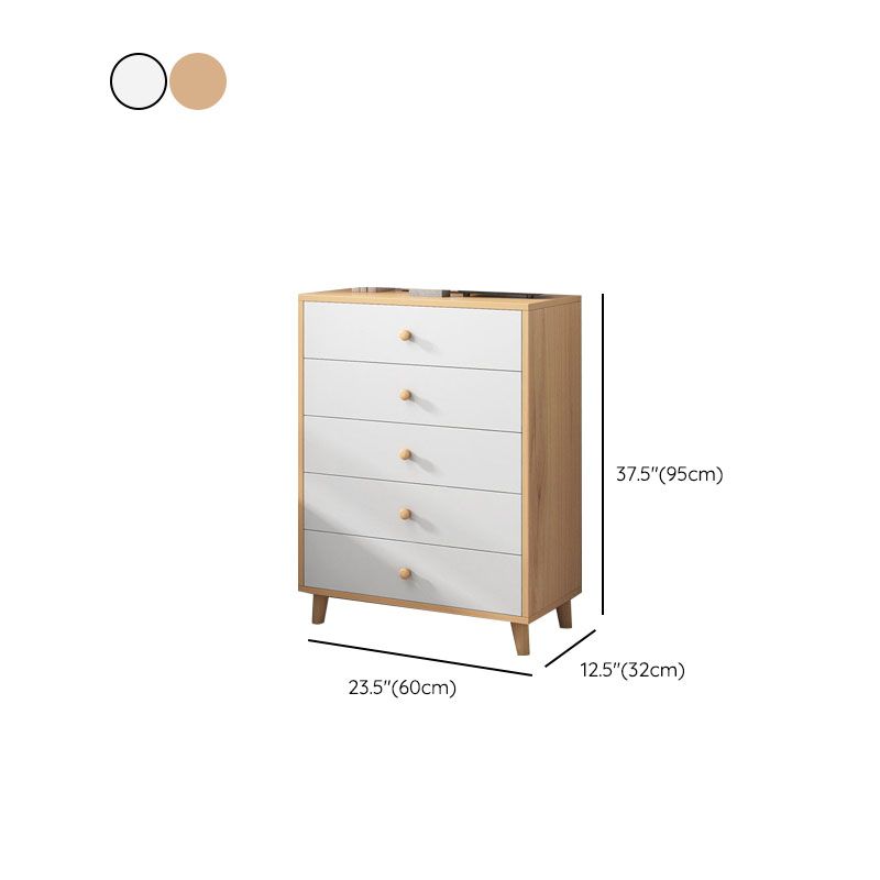 Scandinavian Nursery Dresser Solid Wood Kids Nightstand , 12.48 Inch Width