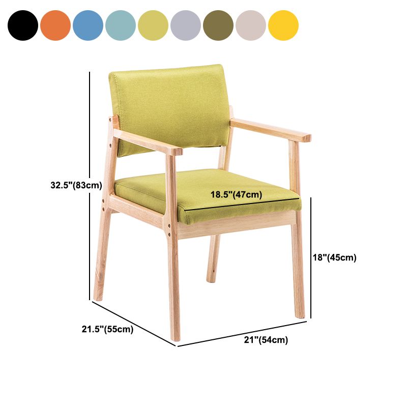 Contemporary Wood Arm Chair Open Back Dining Side Furniture in Matte Finish