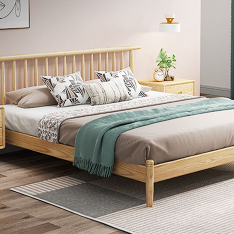 Modern & Contemporary Solid Wood Slat Headboard No Theme Ash Bed