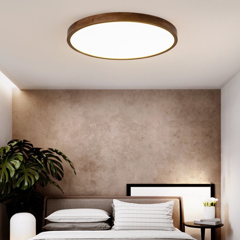 Wood Geometric Light Fixtures Modern Flush Mount Ceiling Lights for Living Room