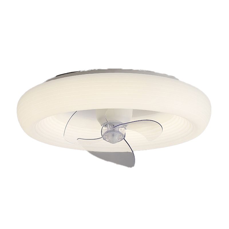 Modern White Single Ceiling Fan Lamp LED Ceiling Fan Light with Acrylic