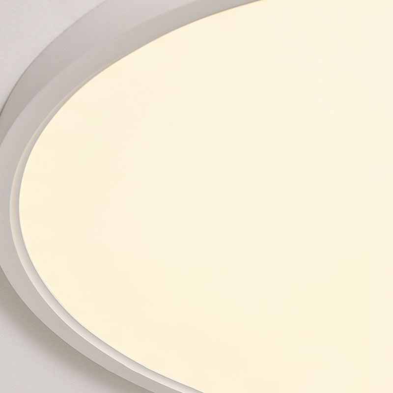 White Acrylic Ceiling Fixture in Modern Minimalist Circular LED Flush Mount for Bedroom