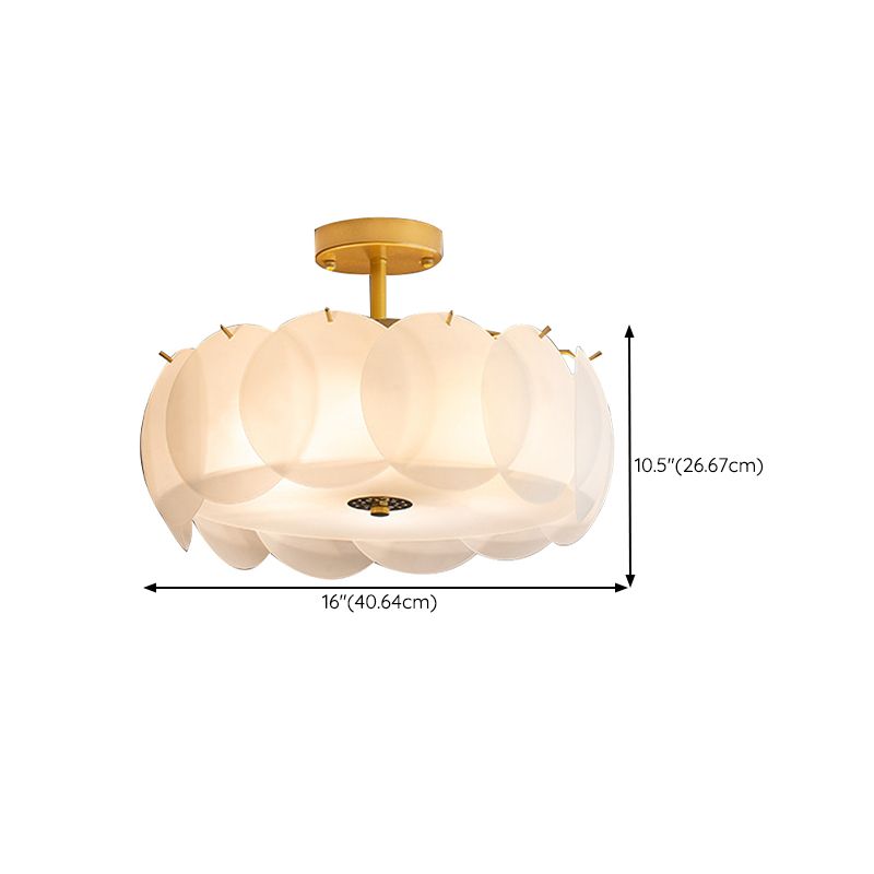 Glass Round Flush Mount Lights Contemporary Style Multi Lights Flush Ceiling Light