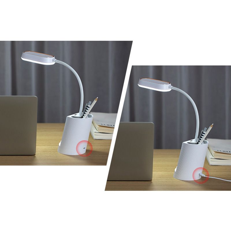 Lámpara de mesa de luz de mesa moderna con puerto USB Plastic 1 Lámpara de mesa de luz