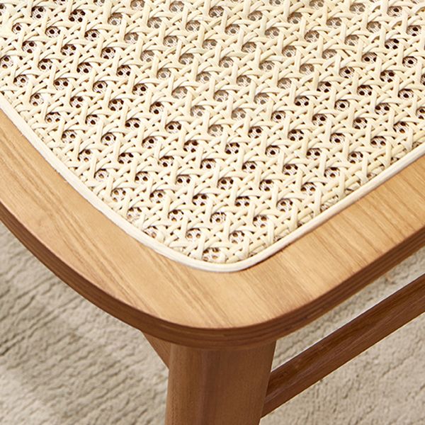 Glam Rattan Patio Dining Chair Open Back Dining Side Chair for Dining Room